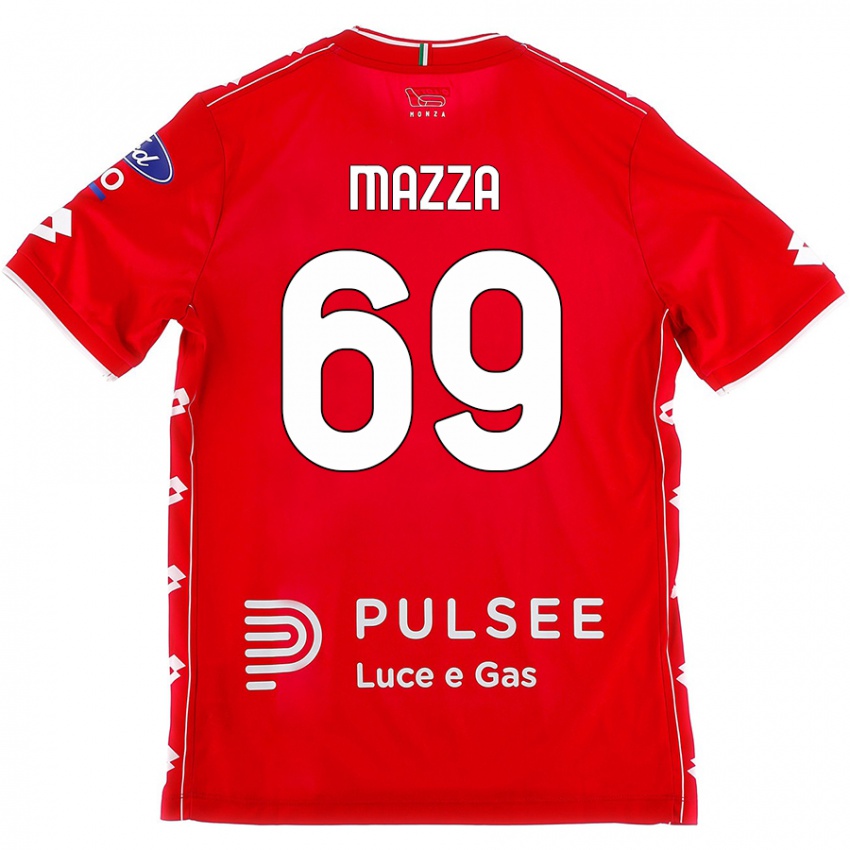 Niño Camiseta Andrea Mazza #69 Rojo Blanco 1ª Equipación 2024/25 La Camisa México