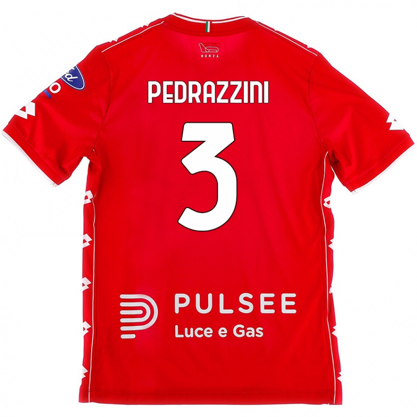 Niño Camiseta Carlo Pedrazzini #3 Rojo Blanco 1ª Equipación 2024/25 La Camisa México