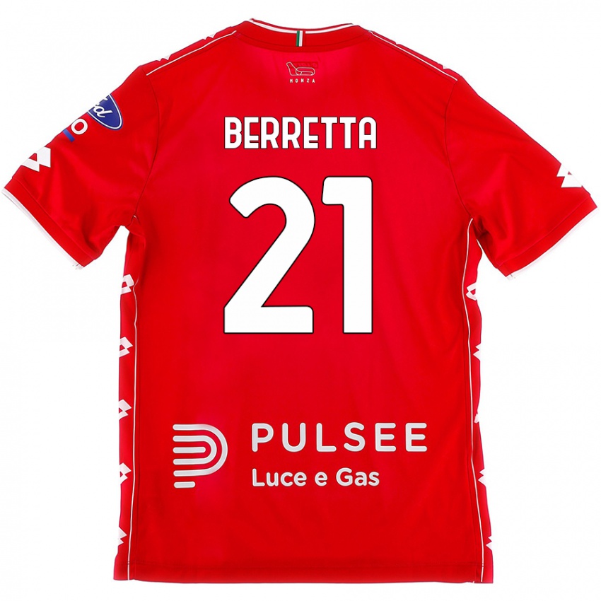 Niño Camiseta Alessandro Berretta #21 Rojo Blanco 1ª Equipación 2024/25 La Camisa México