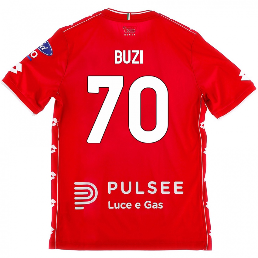 Niño Camiseta Luis Buzi #70 Rojo Blanco 1ª Equipación 2024/25 La Camisa México