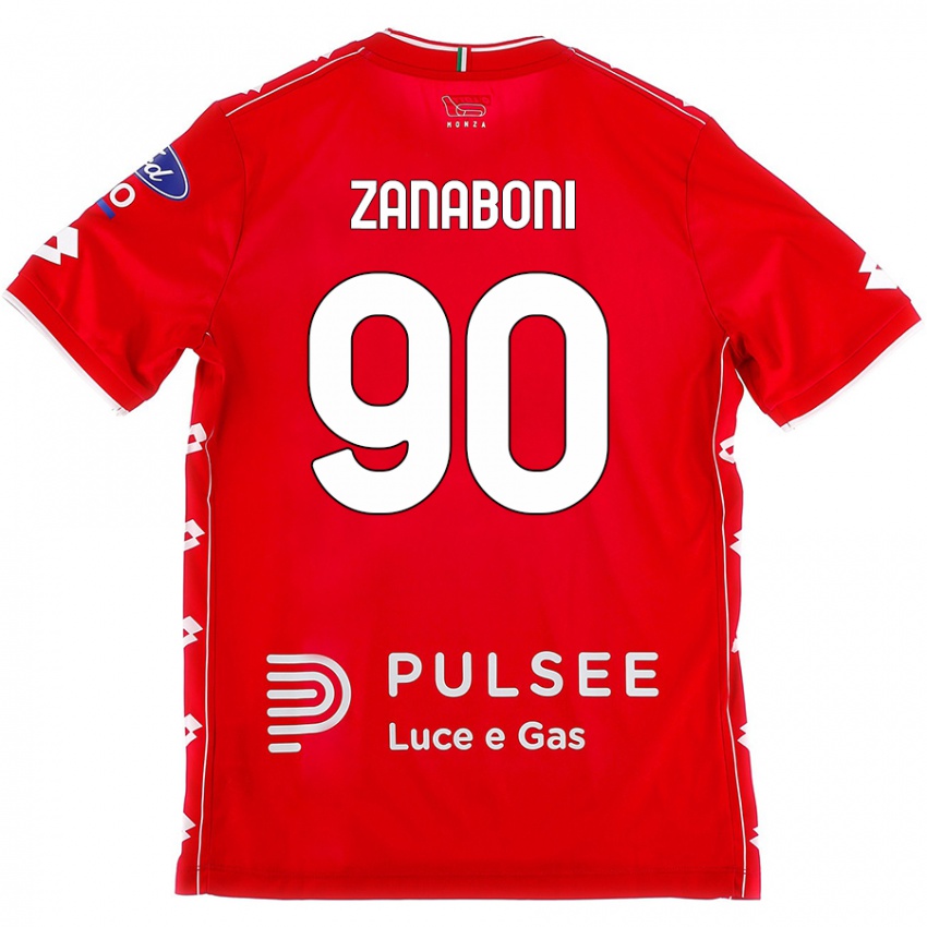 Niño Camiseta Emanuele Zanaboni #90 Rojo Blanco 1ª Equipación 2024/25 La Camisa México