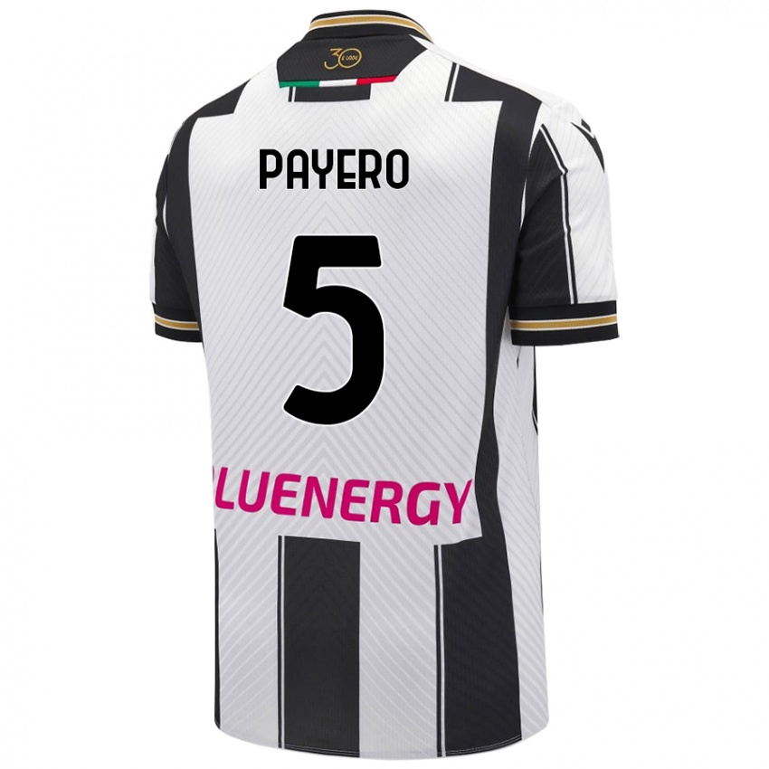 Niño Camiseta Martin Payero #5 Blanco Negro 1ª Equipación 2024/25 La Camisa México