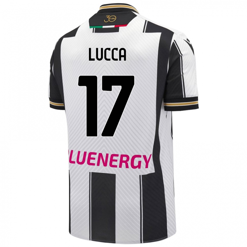 Niño Camiseta Lorenzo Lucca #17 Blanco Negro 1ª Equipación 2024/25 La Camisa México