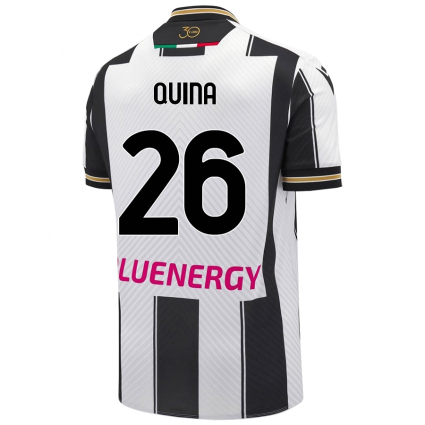 Niño Camiseta Domingos Quina #26 Blanco Negro 1ª Equipación 2024/25 La Camisa México