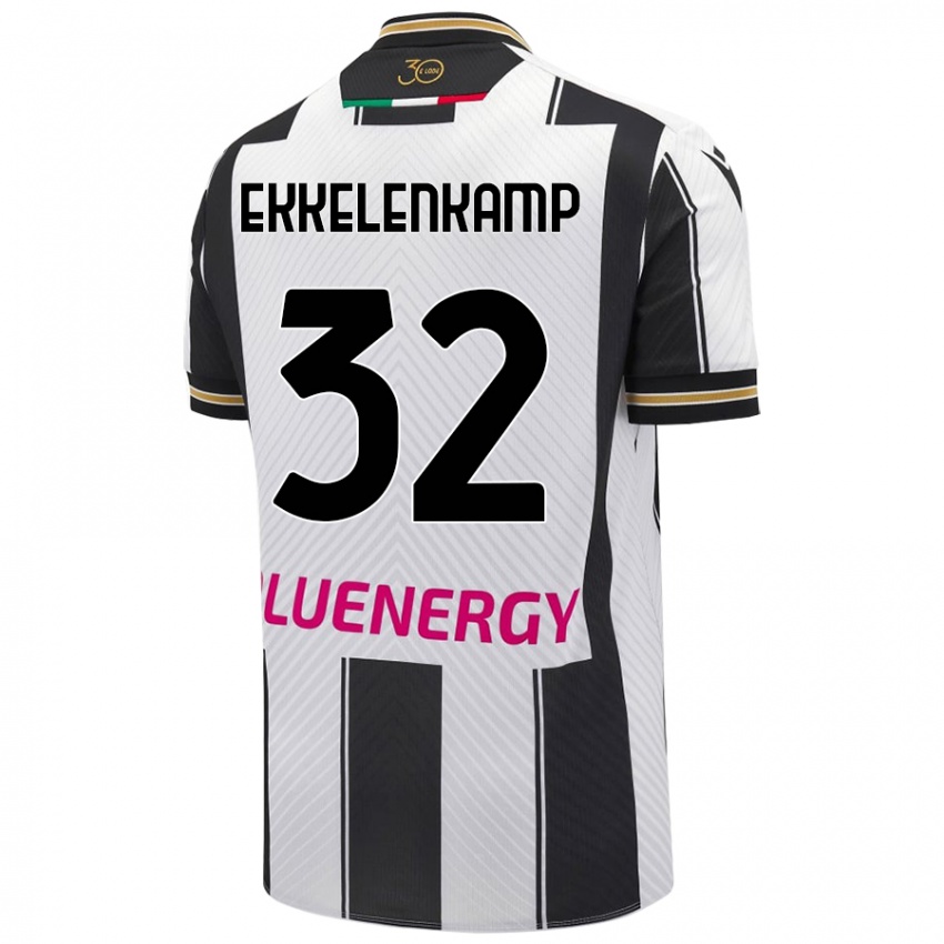 Niño Camiseta Jurgen Ekkelenkamp #32 Blanco Negro 1ª Equipación 2024/25 La Camisa México