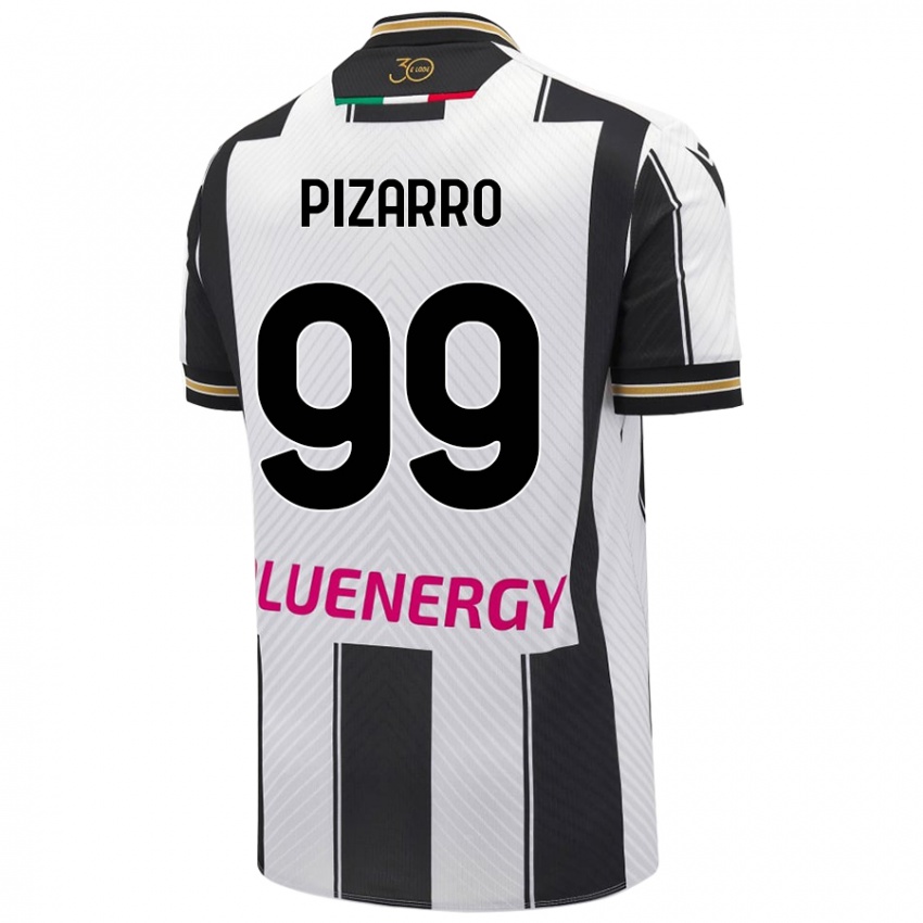 Niño Camiseta Damián Pizarro #99 Blanco Negro 1ª Equipación 2024/25 La Camisa México