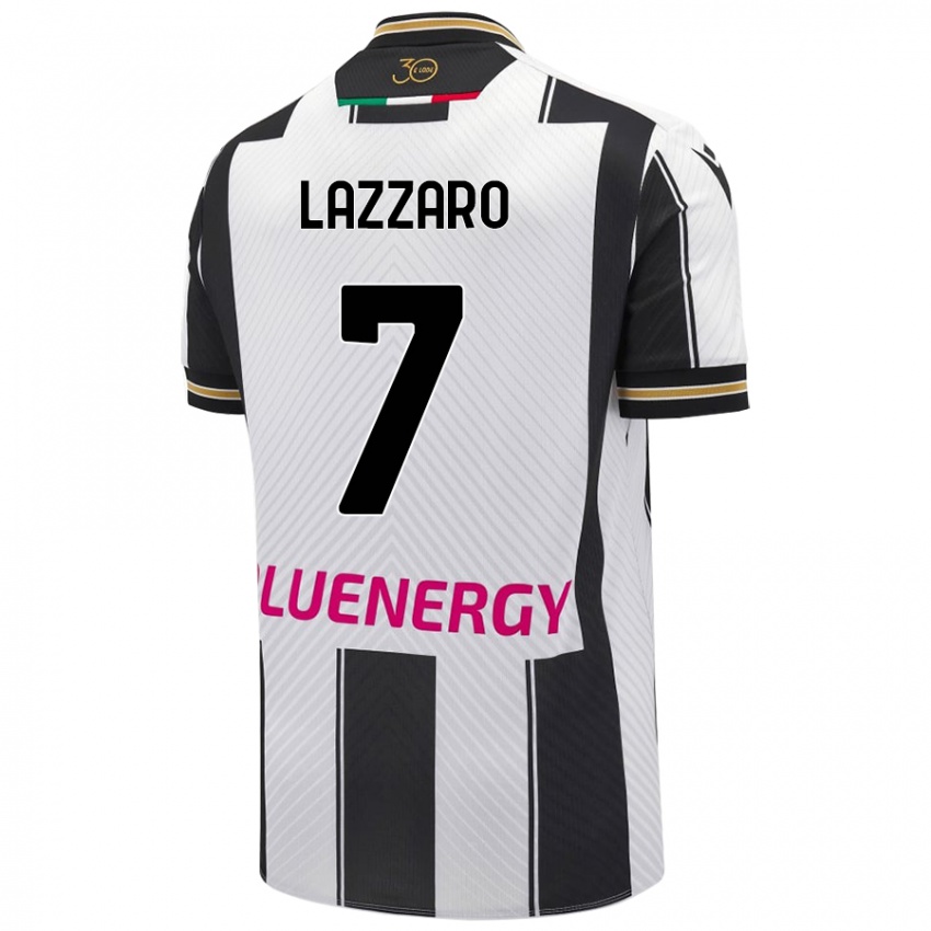 Niño Camiseta Davide Lazzaro #7 Blanco Negro 1ª Equipación 2024/25 La Camisa México