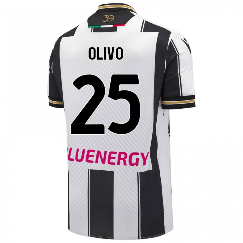 Niño Camiseta Gioele Olivo #25 Blanco Negro 1ª Equipación 2024/25 La Camisa México