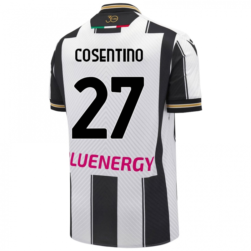 Niño Camiseta Sergio Cosentino #27 Blanco Negro 1ª Equipación 2024/25 La Camisa México