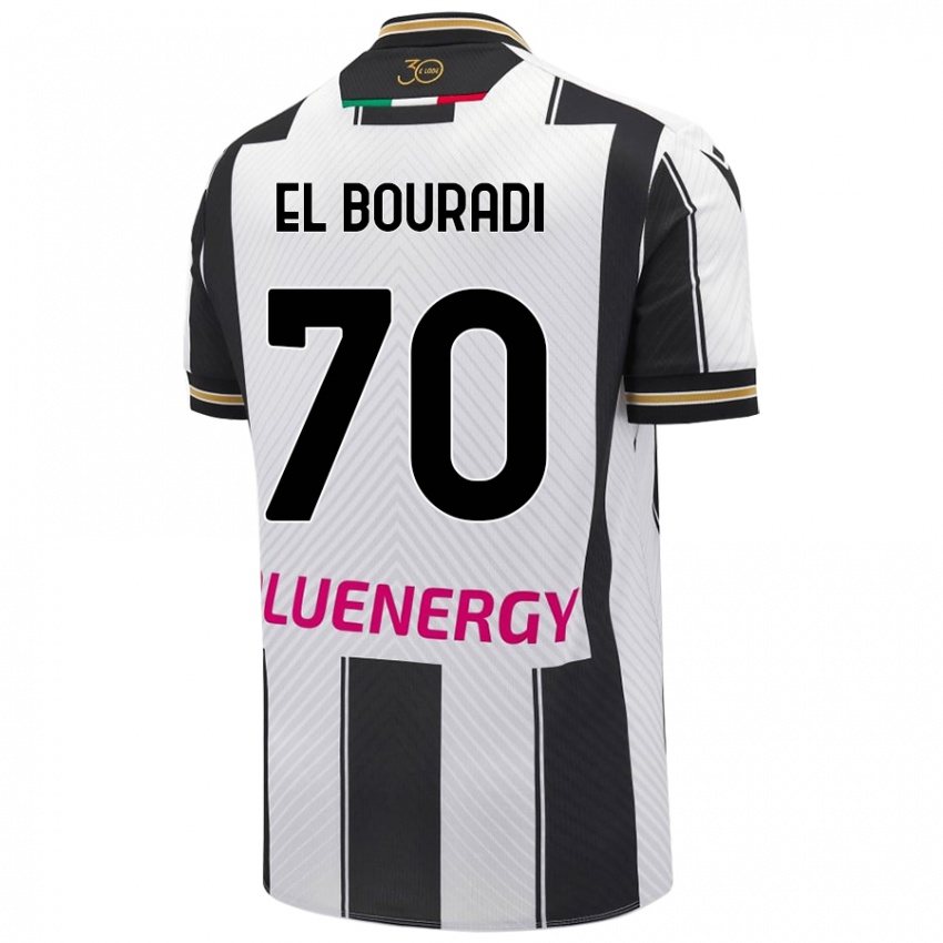 Niño Camiseta Walid El Bouradi #70 Blanco Negro 1ª Equipación 2024/25 La Camisa México