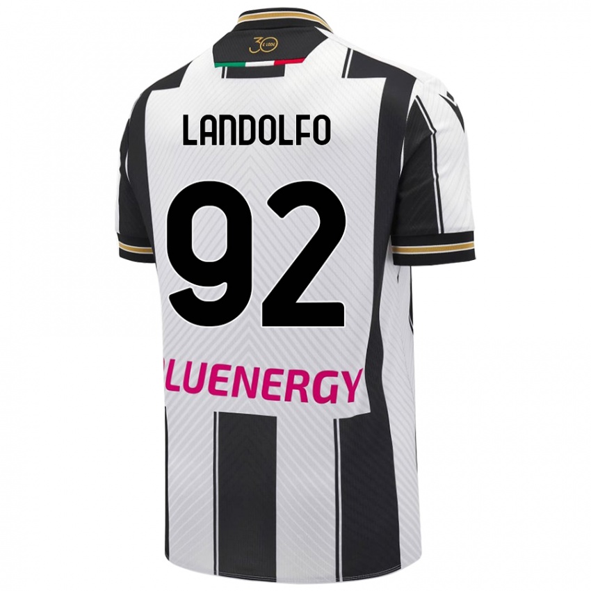 Niño Camiseta Tommaso Landolfo #92 Blanco Negro 1ª Equipación 2024/25 La Camisa México