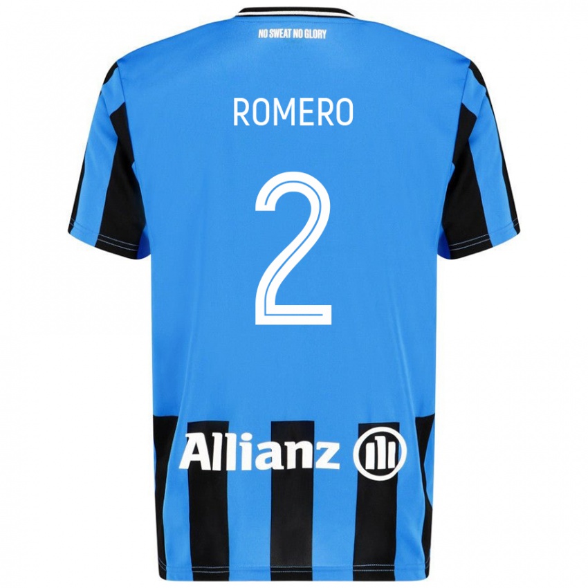 Niño Camiseta Zaid Romero #2 Azul Cielo Negro 1ª Equipación 2024/25 La Camisa México