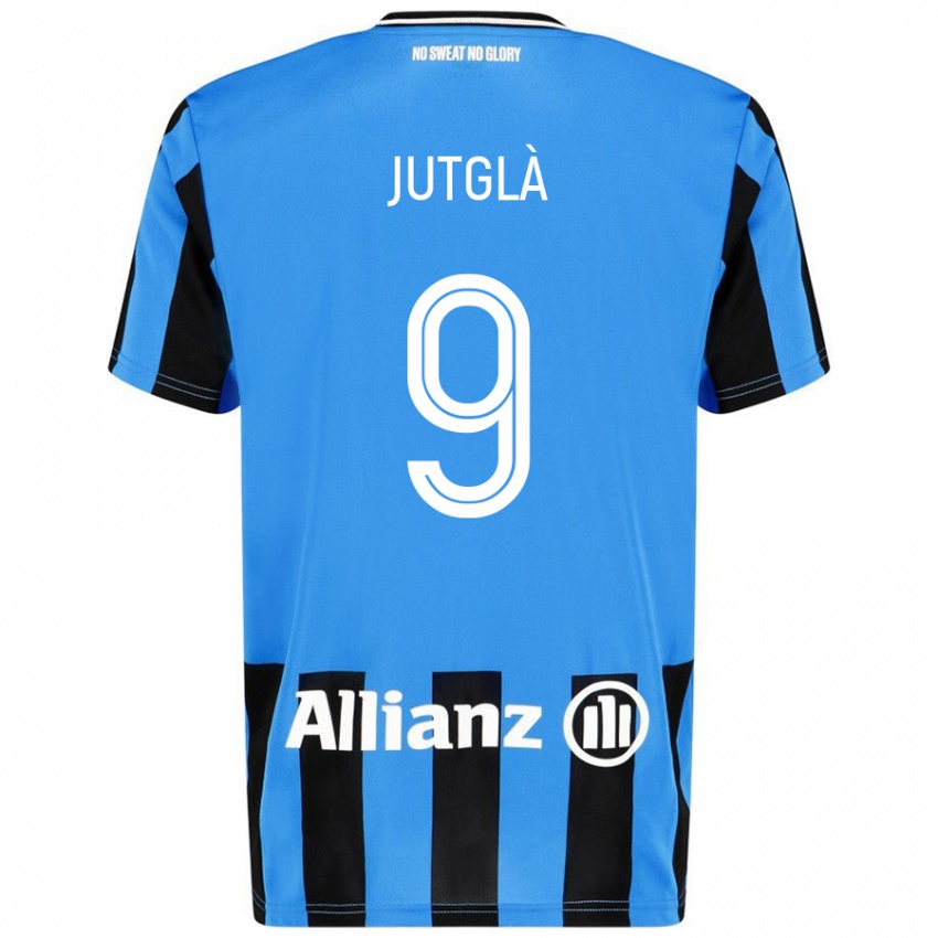 Niño Camiseta Ferran Jutglà #9 Azul Cielo Negro 1ª Equipación 2024/25 La Camisa México