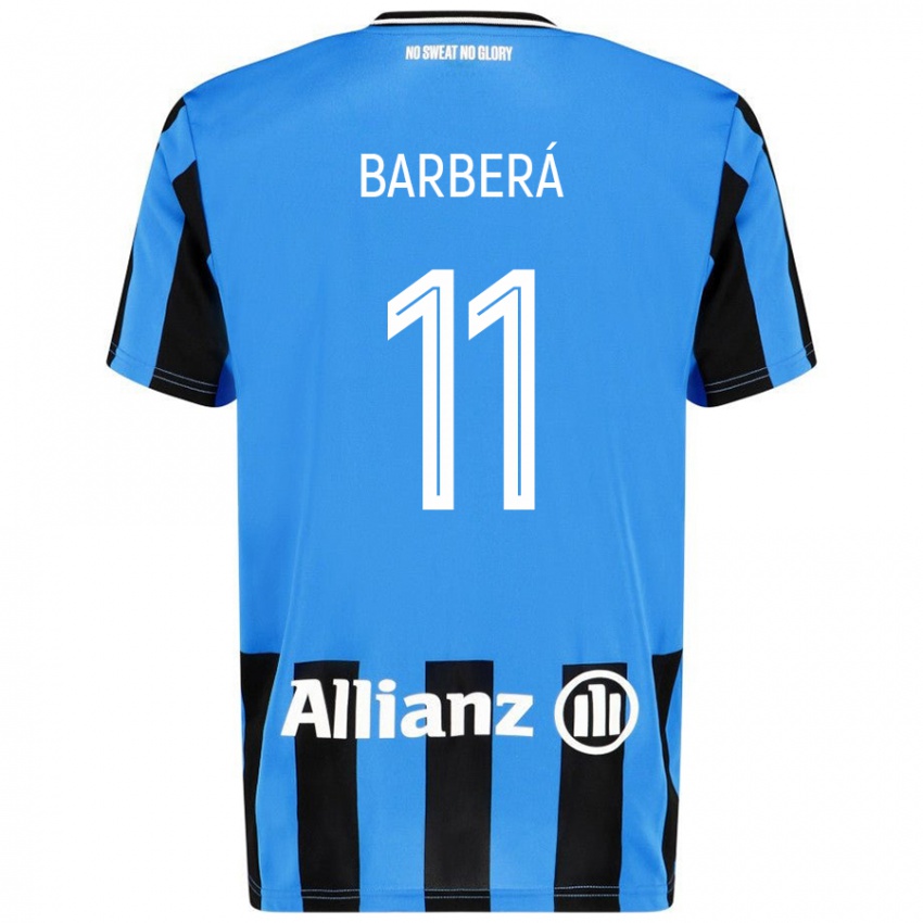 Niño Camiseta Víctor Barberá #11 Azul Cielo Negro 1ª Equipación 2024/25 La Camisa México