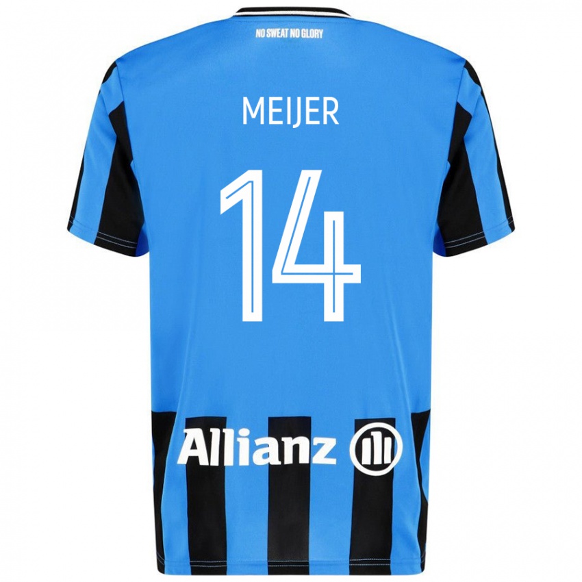 Niño Camiseta Bjorn Meijer #14 Azul Cielo Negro 1ª Equipación 2024/25 La Camisa México