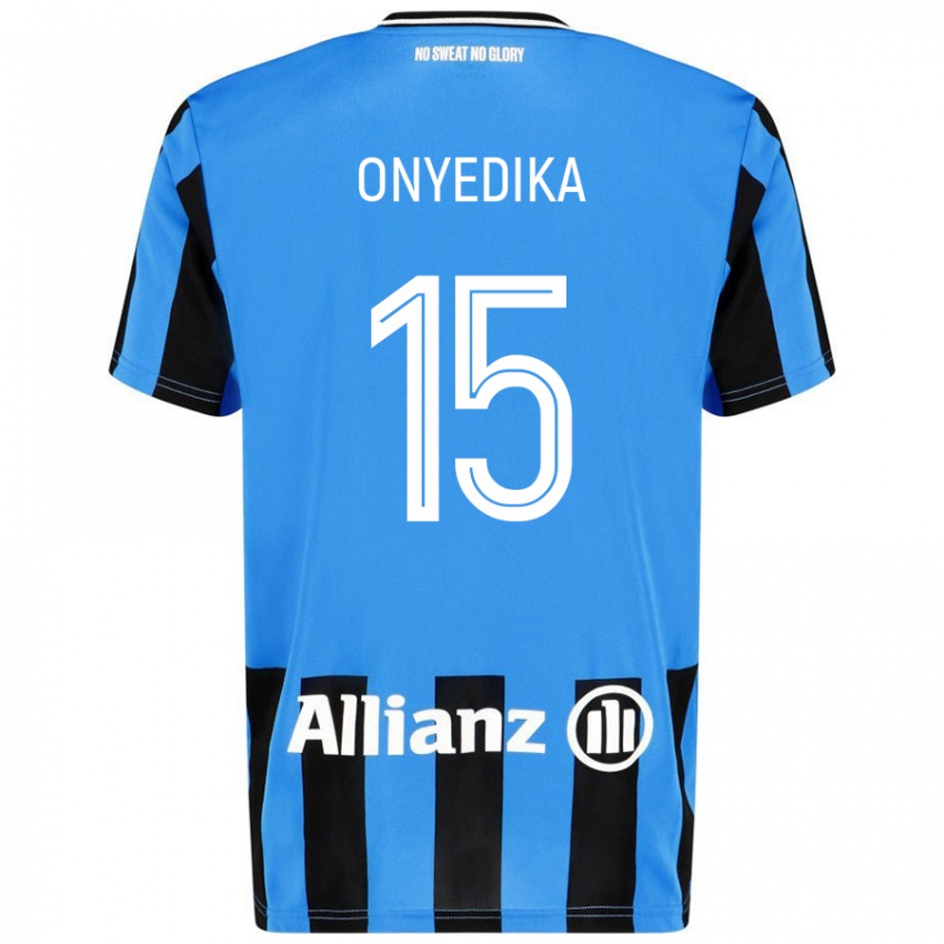 Niño Camiseta Raphael Onyedika #15 Azul Cielo Negro 1ª Equipación 2024/25 La Camisa México