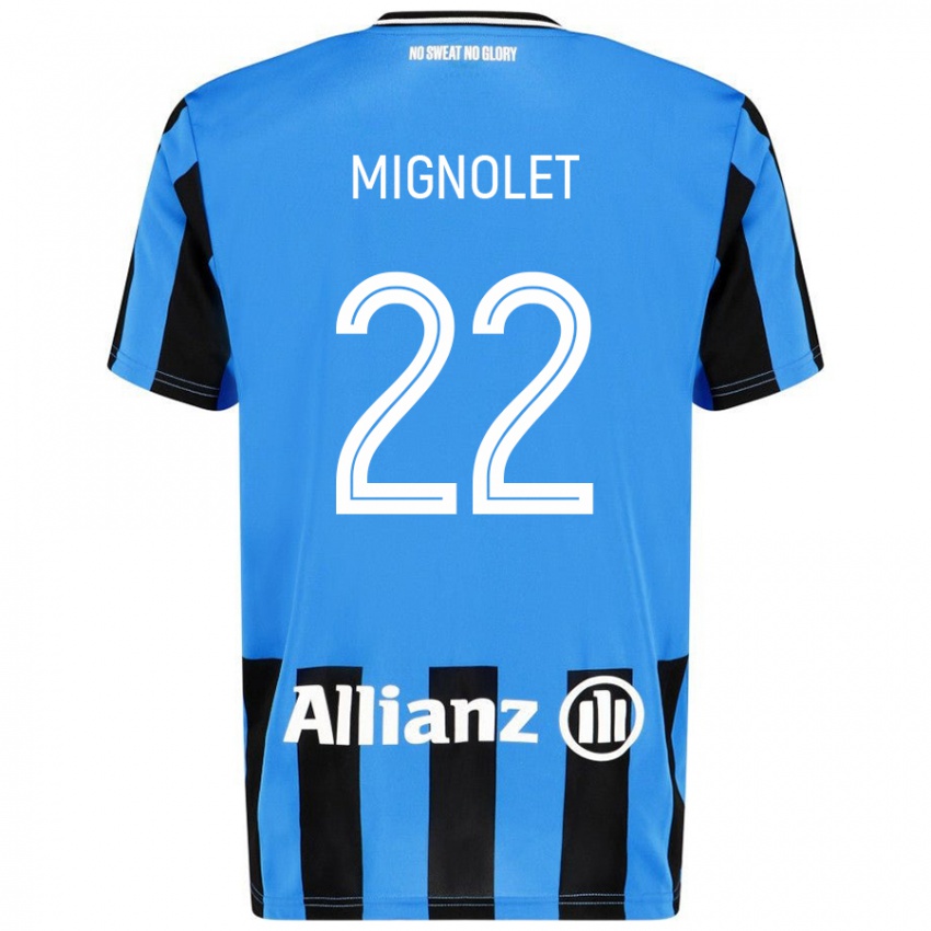 Niño Camiseta Simon Mignolet #22 Azul Cielo Negro 1ª Equipación 2024/25 La Camisa México