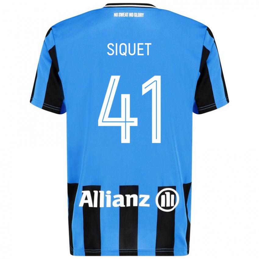 Niño Camiseta Hugo Siquet #41 Azul Cielo Negro 1ª Equipación 2024/25 La Camisa México