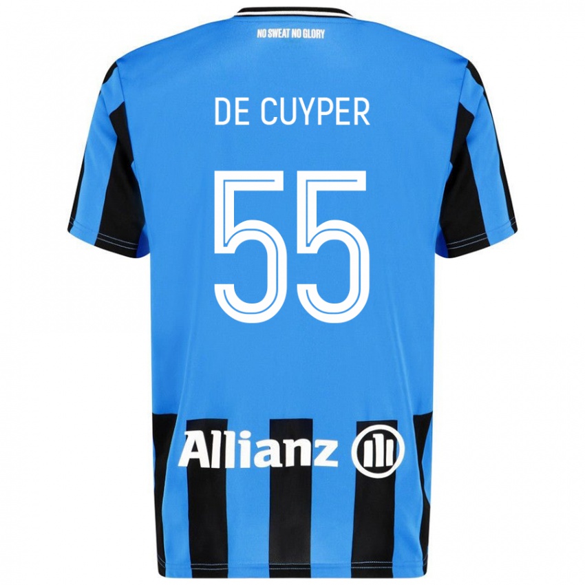 Niño Camiseta Maxim De Cuyper #55 Azul Cielo Negro 1ª Equipación 2024/25 La Camisa México