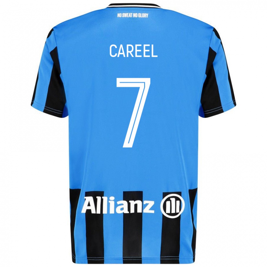 Niño Camiseta Oona Careel #7 Azul Cielo Negro 1ª Equipación 2024/25 La Camisa México