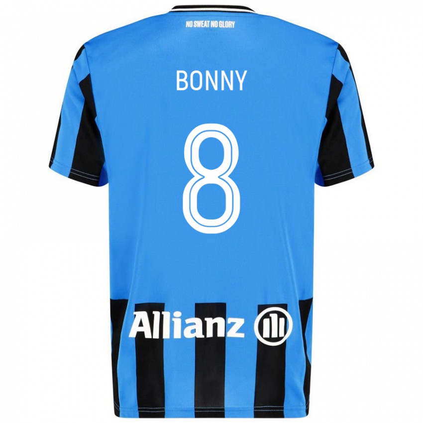 Niño Camiseta Chionne Bonny #8 Azul Cielo Negro 1ª Equipación 2024/25 La Camisa México