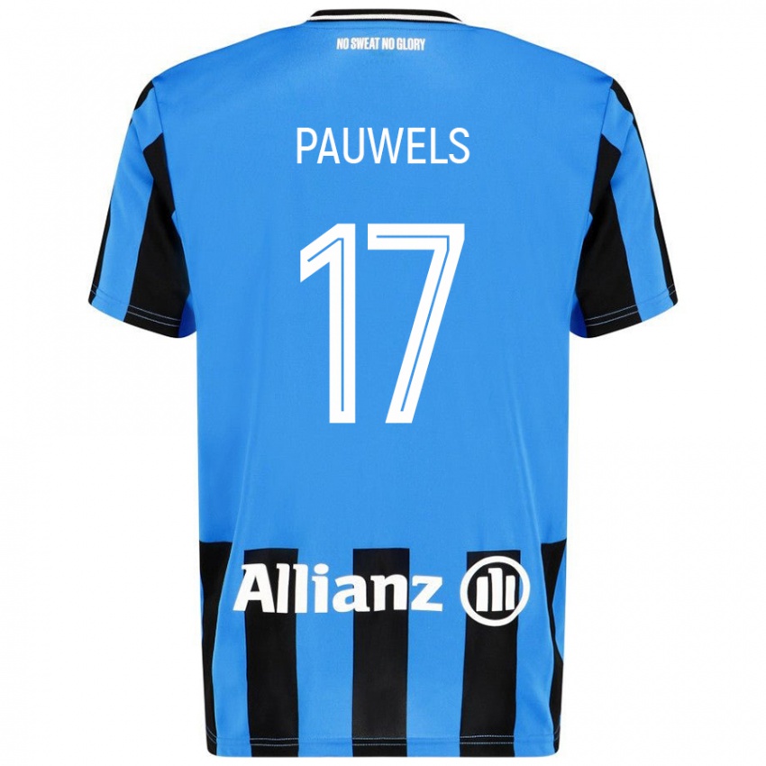 Niño Camiseta Fleur Pauwels #17 Azul Cielo Negro 1ª Equipación 2024/25 La Camisa México