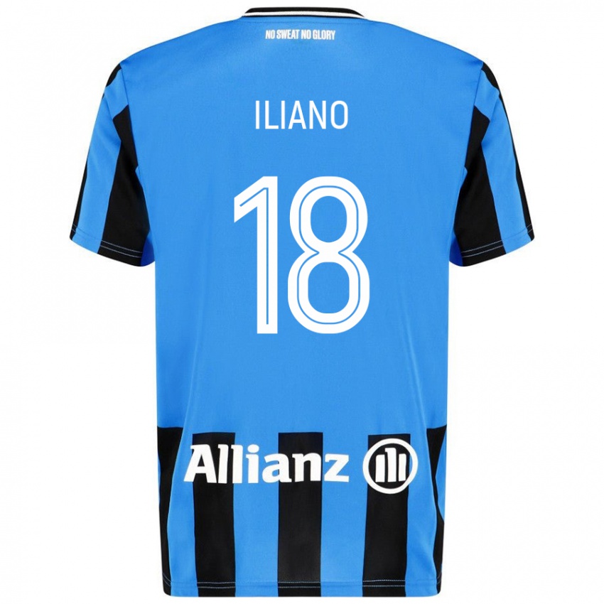 Niño Camiseta Isabelle Iliano #18 Azul Cielo Negro 1ª Equipación 2024/25 La Camisa México