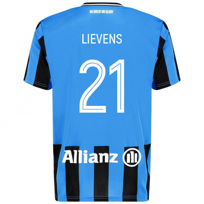 Niño Camiseta Caitlin Lievens #21 Azul Cielo Negro 1ª Equipación 2024/25 La Camisa México