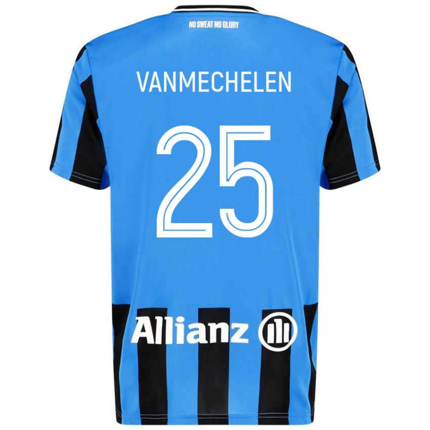 Niño Camiseta Davinia Vanmechelen #25 Azul Cielo Negro 1ª Equipación 2024/25 La Camisa México