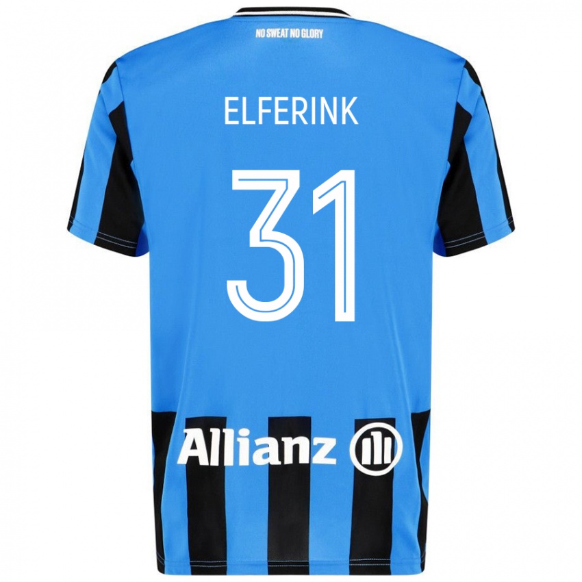 Niño Camiseta Marie Elferink #31 Azul Cielo Negro 1ª Equipación 2024/25 La Camisa México