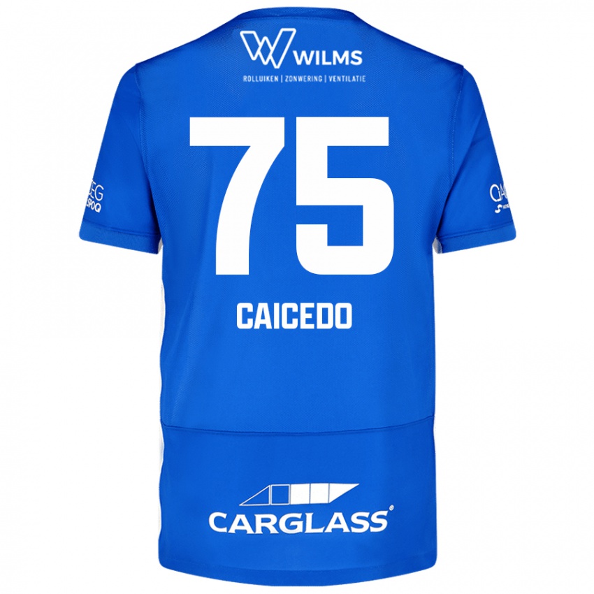 Niño Camiseta Alfred Caicedo #75 Azul 1ª Equipación 2024/25 La Camisa México