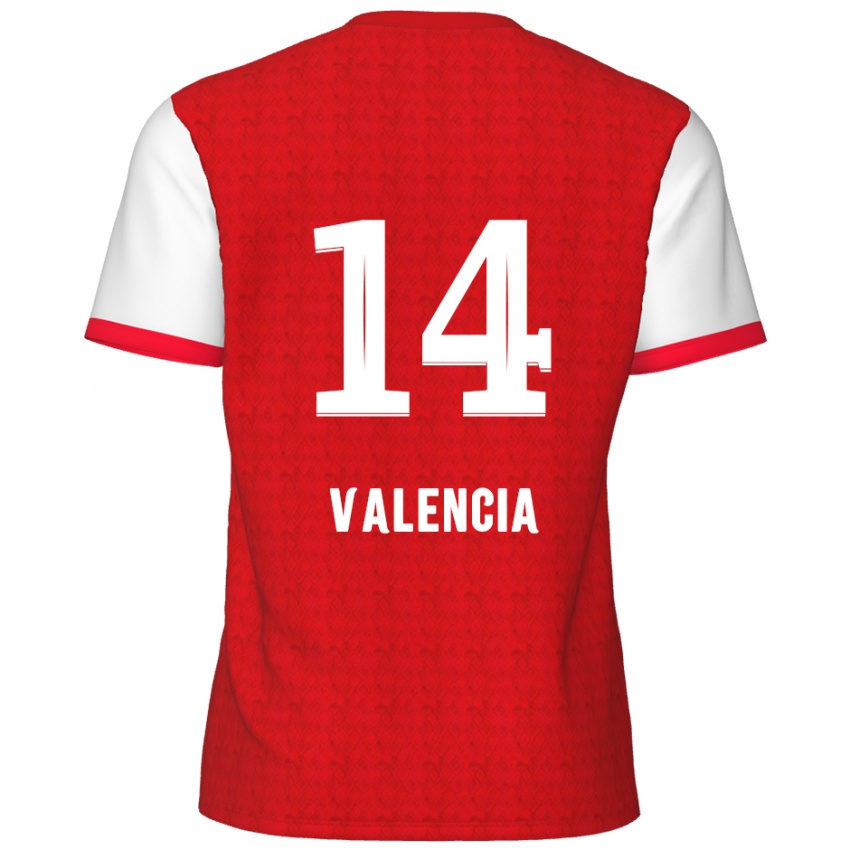 Niño Camiseta Anthony Valencia #14 Rojo Blanco 1ª Equipación 2024/25 La Camisa México