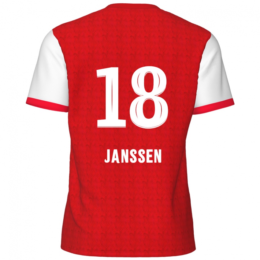 Niño Camiseta Vincent Janssen #18 Rojo Blanco 1ª Equipación 2024/25 La Camisa México