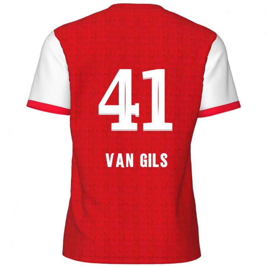 Niño Camiseta Mathis Van Gils #41 Rojo Blanco 1ª Equipación 2024/25 La Camisa México