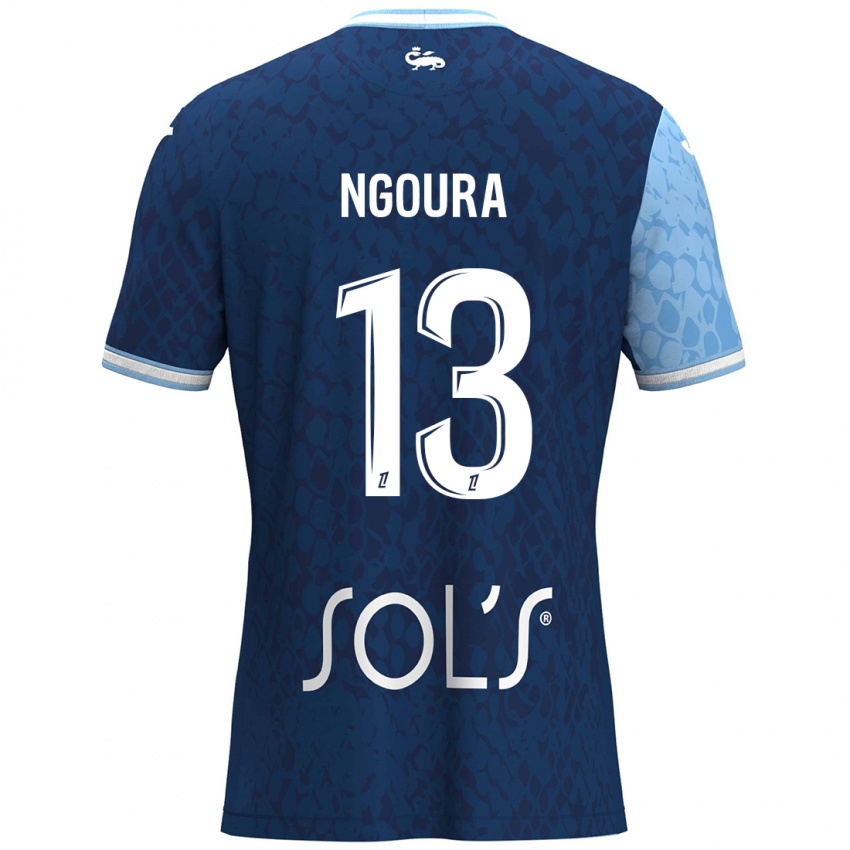 Niño Camiseta Steve Ngoura #13 Azul Cielo Azul Oscuro 1ª Equipación 2024/25 La Camisa México