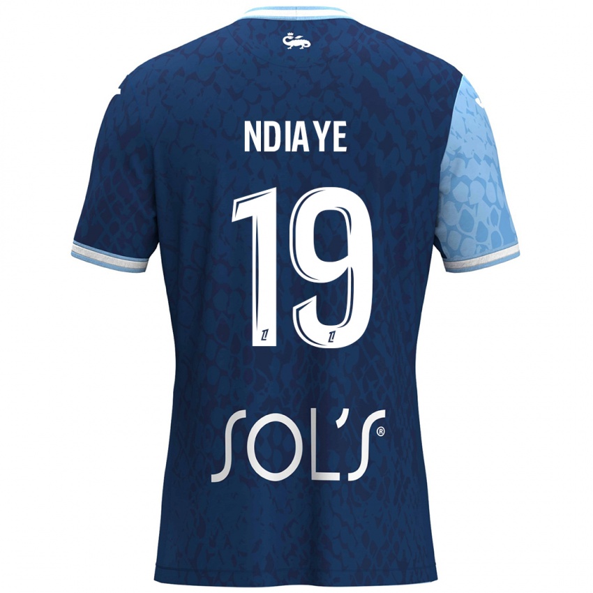 Niño Camiseta Rassoul Ndiaye #19 Azul Cielo Azul Oscuro 1ª Equipación 2024/25 La Camisa México