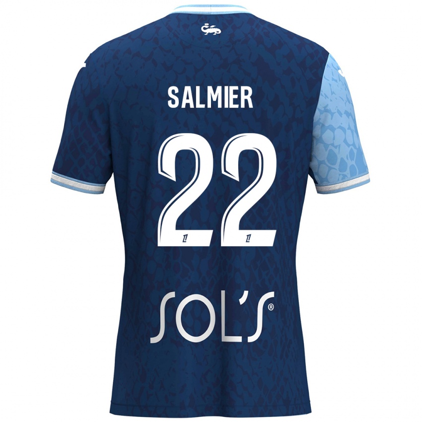 Niño Camiseta Yoann Salmier #22 Azul Cielo Azul Oscuro 1ª Equipación 2024/25 La Camisa México