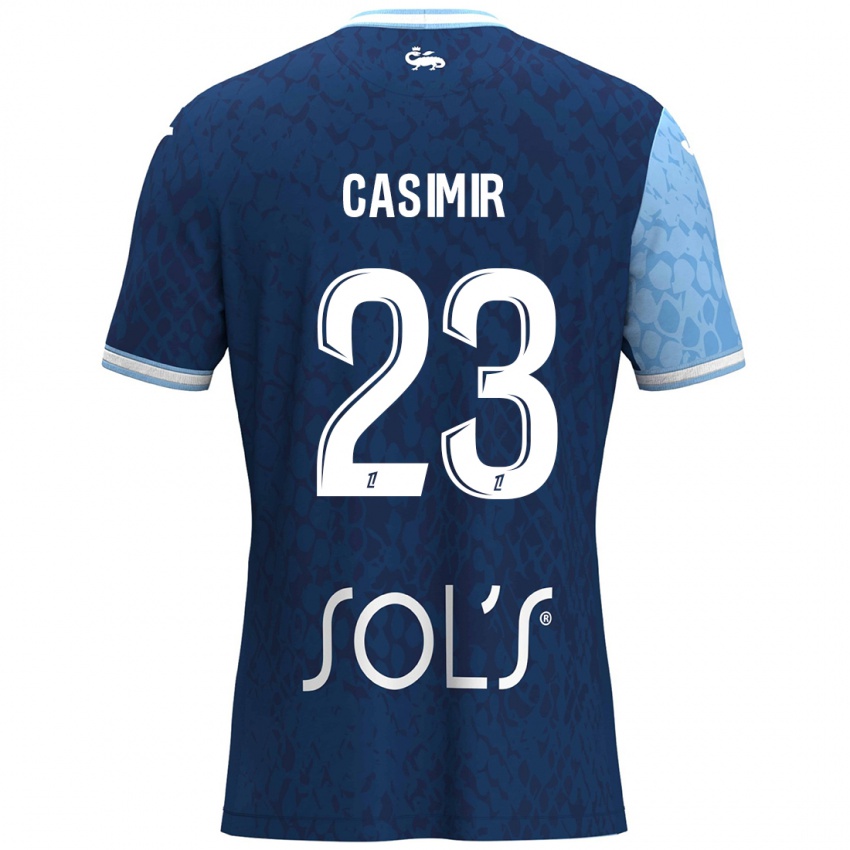 Niño Camiseta Josué Casimir #23 Azul Cielo Azul Oscuro 1ª Equipación 2024/25 La Camisa México