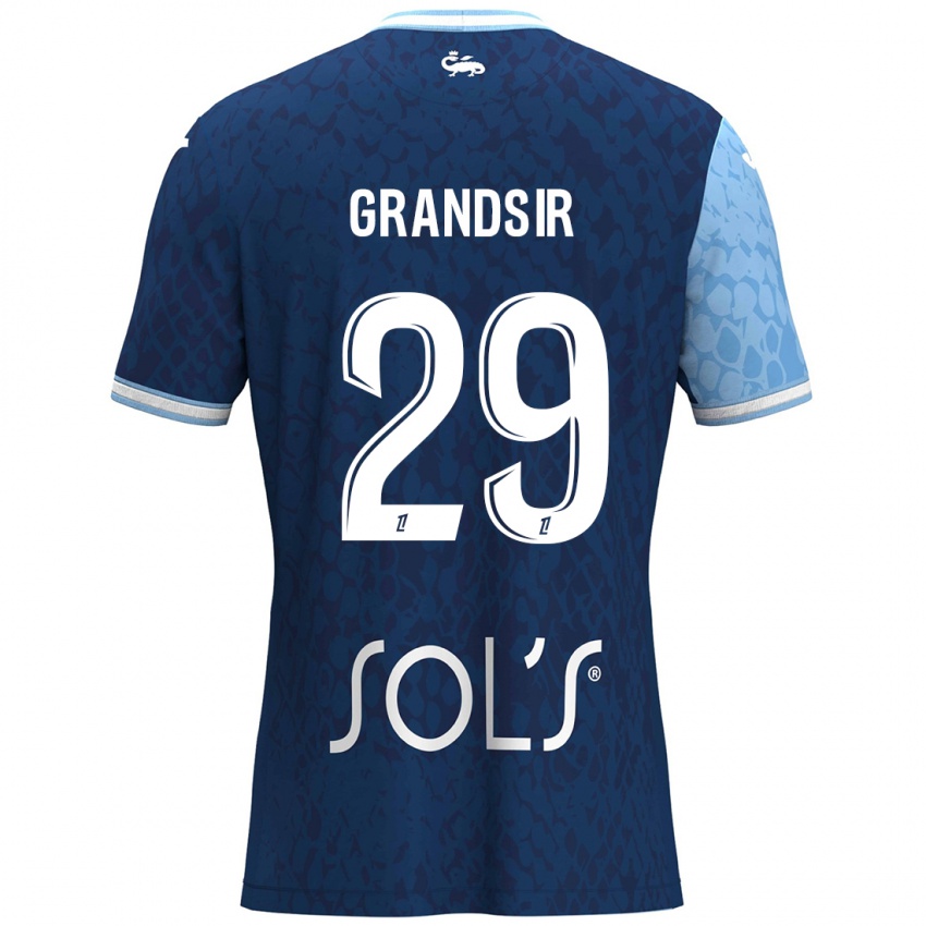 Niño Camiseta Samuel Grandsir #29 Azul Cielo Azul Oscuro 1ª Equipación 2024/25 La Camisa México