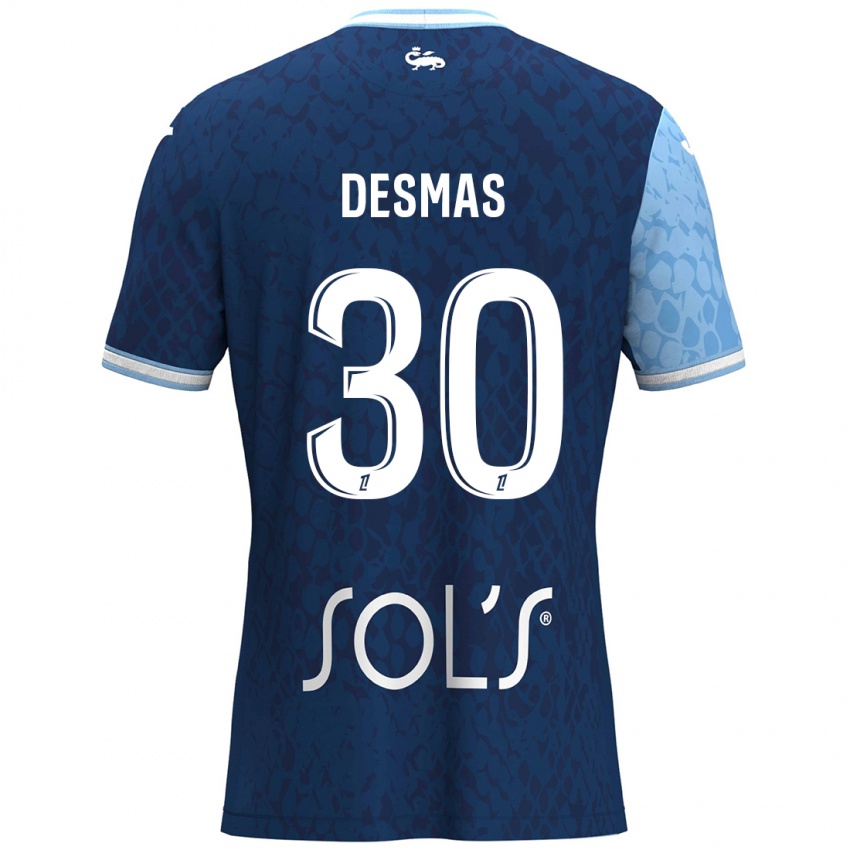 Niño Camiseta Arthur Desmas #30 Azul Cielo Azul Oscuro 1ª Equipación 2024/25 La Camisa México