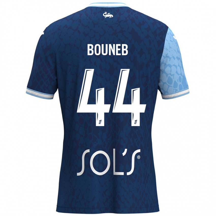 Niño Camiseta Ismaïl Bouneb #44 Azul Cielo Azul Oscuro 1ª Equipación 2024/25 La Camisa México