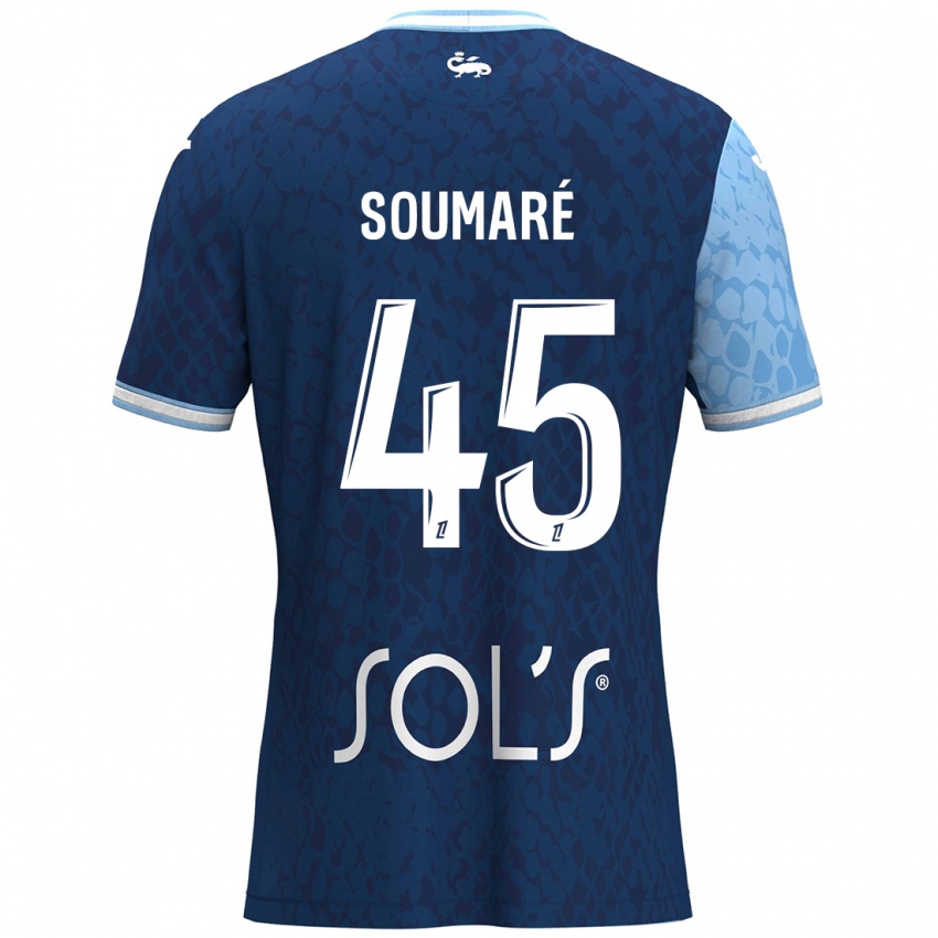 Niño Camiseta Issa Soumaré #45 Azul Cielo Azul Oscuro 1ª Equipación 2024/25 La Camisa México