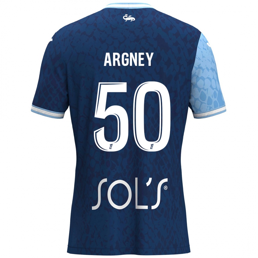 Niño Camiseta Paul Argney #50 Azul Cielo Azul Oscuro 1ª Equipación 2024/25 La Camisa México