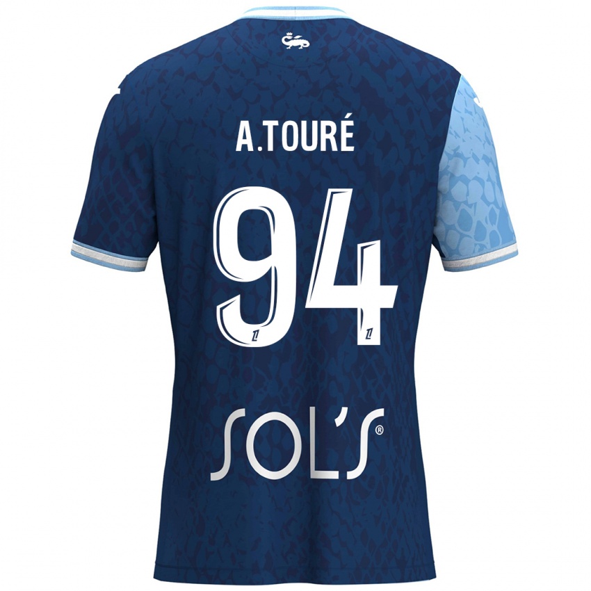 Niño Camiseta Abdoulaye Touré #94 Azul Cielo Azul Oscuro 1ª Equipación 2024/25 La Camisa México