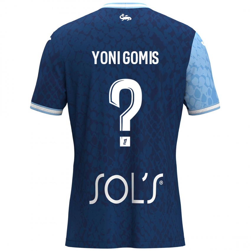 Niño Camiseta Yoni Gomis #0 Azul Cielo Azul Oscuro 1ª Equipación 2024/25 La Camisa México