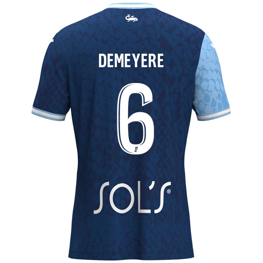 Niño Camiseta Silke Demeyere #6 Azul Cielo Azul Oscuro 1ª Equipación 2024/25 La Camisa México