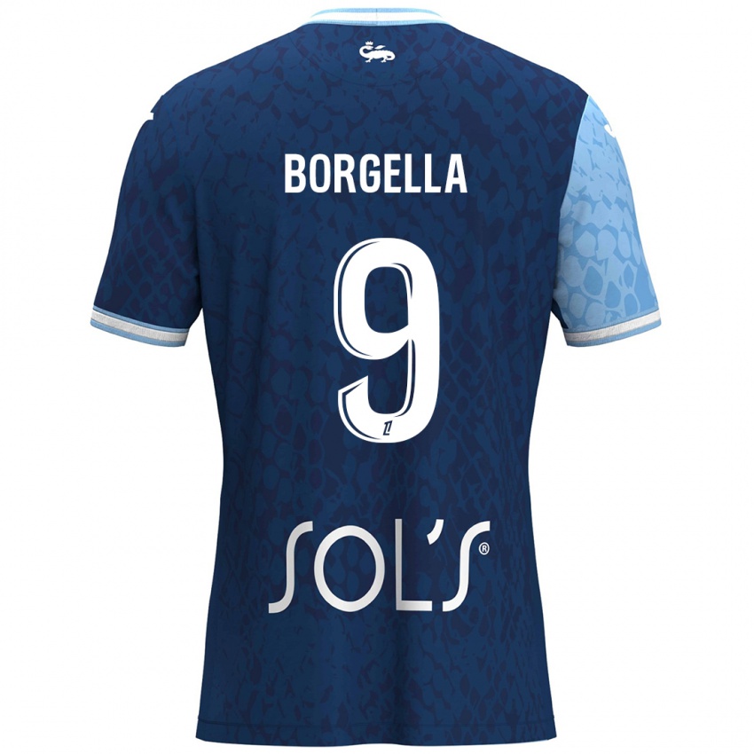 Niño Camiseta Roselord Borgella #9 Azul Cielo Azul Oscuro 1ª Equipación 2024/25 La Camisa México