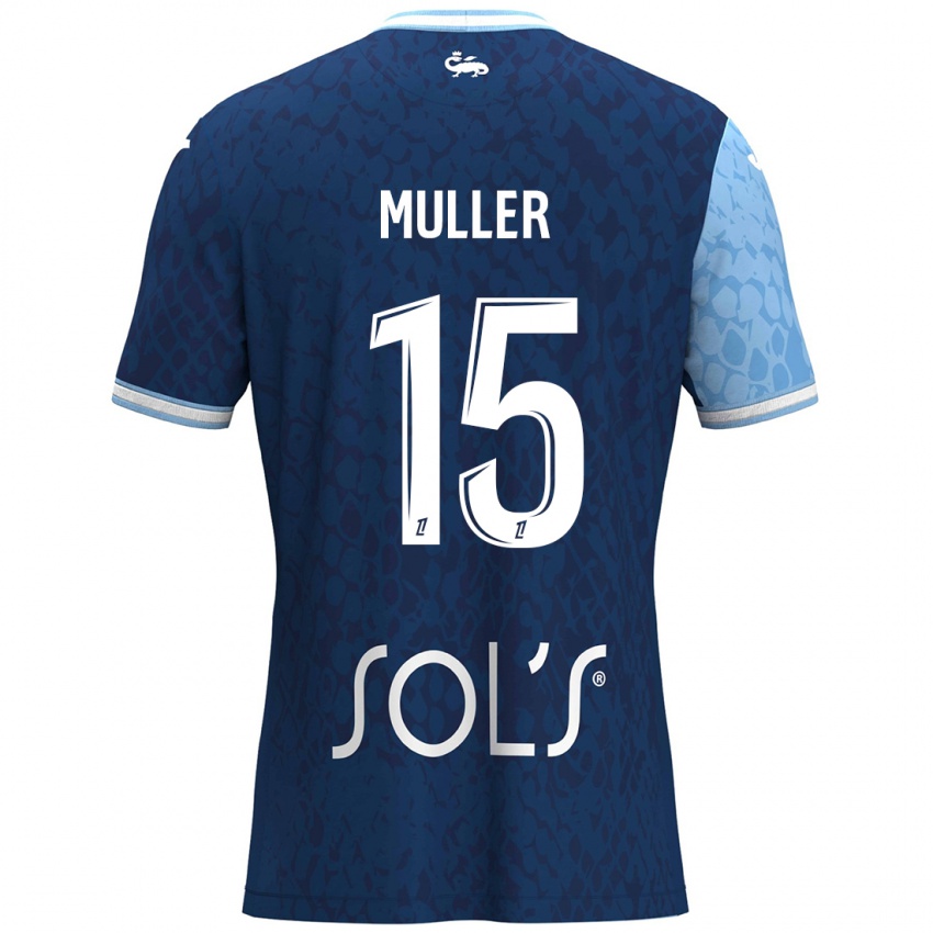 Niño Camiseta Laura Muller #15 Azul Cielo Azul Oscuro 1ª Equipación 2024/25 La Camisa México