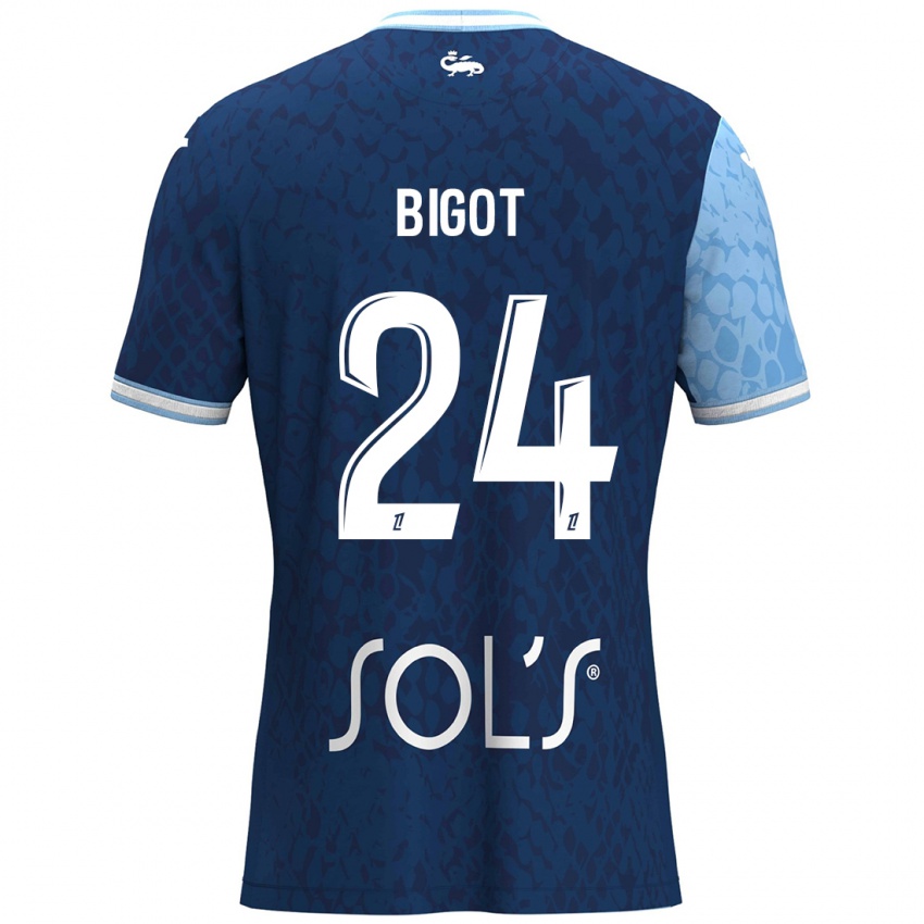 Niño Camiseta Maureen Bigot #24 Azul Cielo Azul Oscuro 1ª Equipación 2024/25 La Camisa México