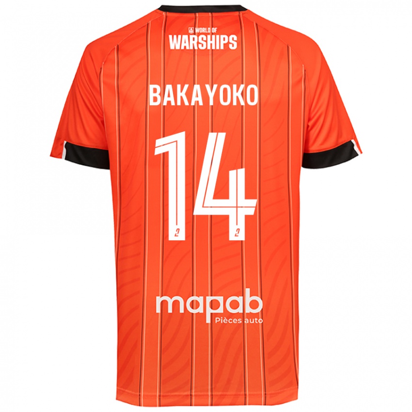 Niño Camiseta Tiemoué Bakayoko #14 Naranja 1ª Equipación 2024/25 La Camisa México